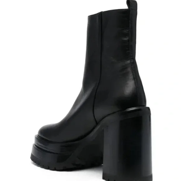 AGL Black Chunky Ankle Boots with Platform - Picture 3 of 11